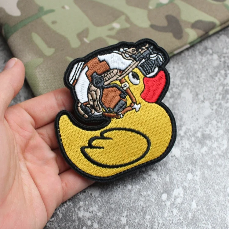 Parches tácticos dentados de pato amarillo, insignia de moral de pato, brazalete creativo, mochila táctica, pegatinas de gancho y bucle - imagen 4