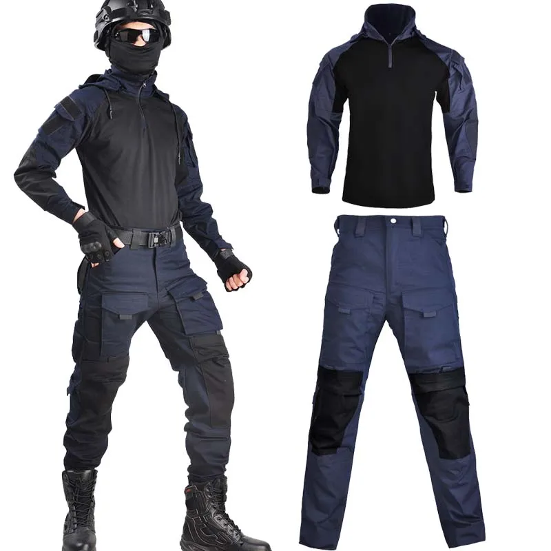 Uniforme táctico, trajes de combate, pantalones de camuflaje para exteriores para hombres, camisas de caza, entrenamiento, ropa de Paintball Airsoft, conjuntos de acampada - imagen 2