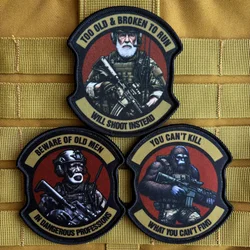 Parche táctico moral infantería anciano peligroso gancho y bucle