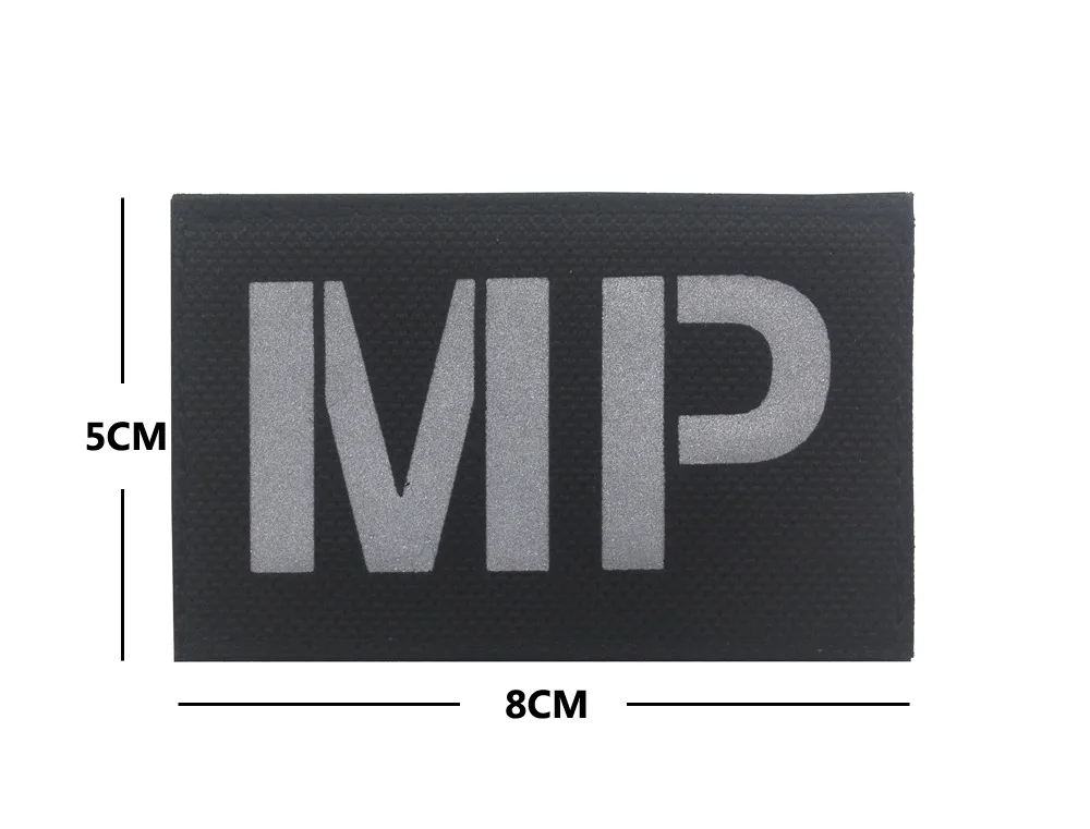 Paquete insignia MP insignia táctica parche mágico reflectante brazalete gancho y anillo parches bordados para ropa bordado costura - imagen 5