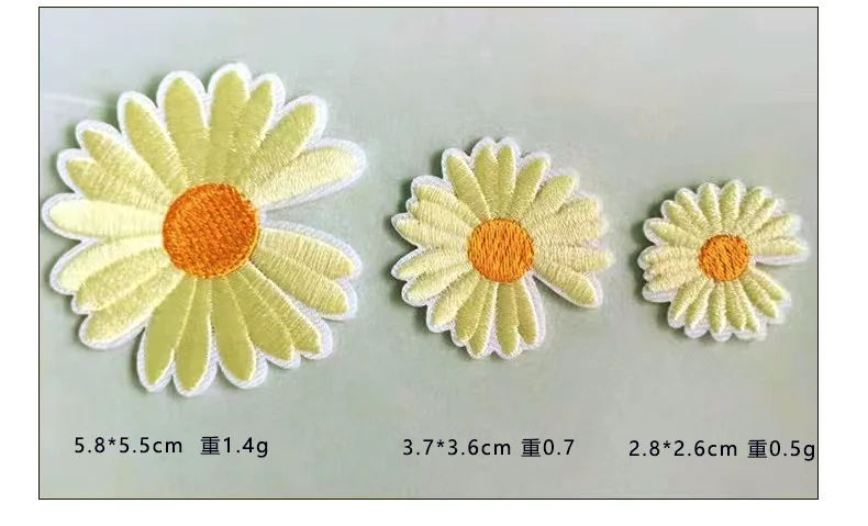 10 unids/lote de parches bordados de Margarita pequeña, sombreros DIY, mochila, zapatos, coser, decorar DIY, parches para planchar para ropa, parche de dibujos animados - imagen 4