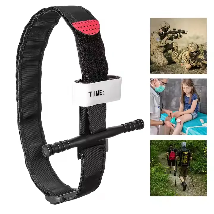 Correa de torniquete para exteriores, botiquín de primeros auxilios portátil, hebilla de liberación rápida y lenta, torniquete de emergencia de una mano, rescate de traumatismos, 1 Uds.
