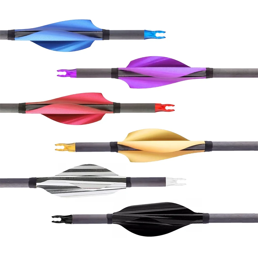 50 Uds. De paletas giratorias de tiro con arco de 1,8 pulgadas, plumas en espiral, flechas rotativas, accesorios de caza al aire libre - imagen 3