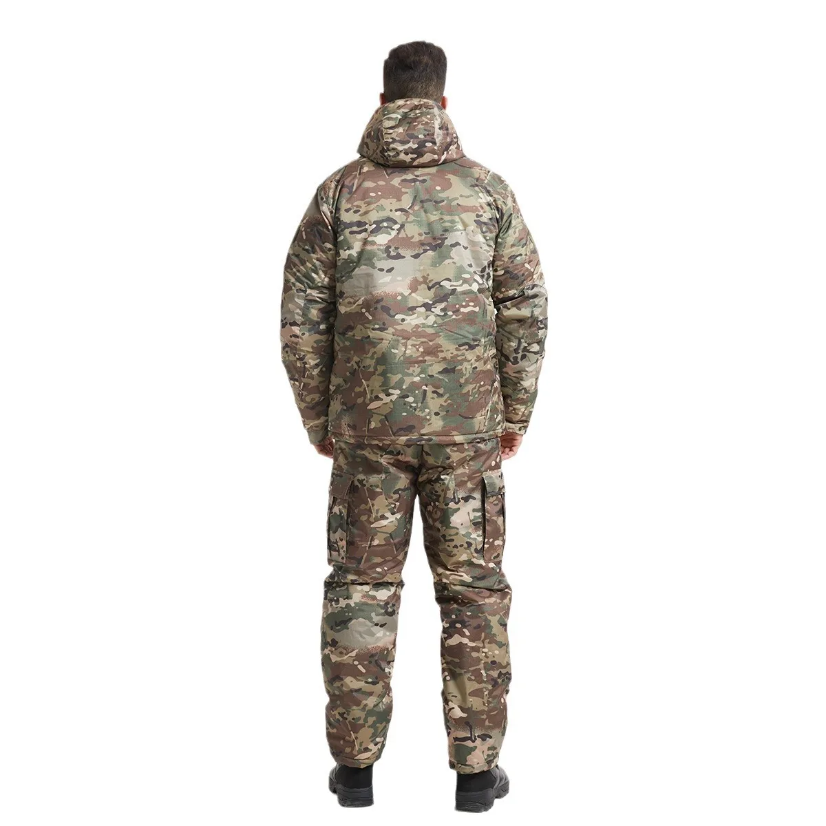 Conjunto de chaqueta rígida de camuflaje Softshell, a prueba de viento e impermeable, deportes tácticos Tad, Chaqueta de algodón con capucha cálida - imagen 5