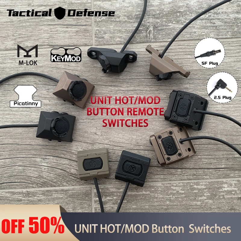 ModButton táctico, botón caliente, interruptor remoto de presión para Surefir M300 M600 DBAL-A2 PEQ15 Mlok Keymod, riel de 20mm, montaje Airsoft Wea - imagen 2