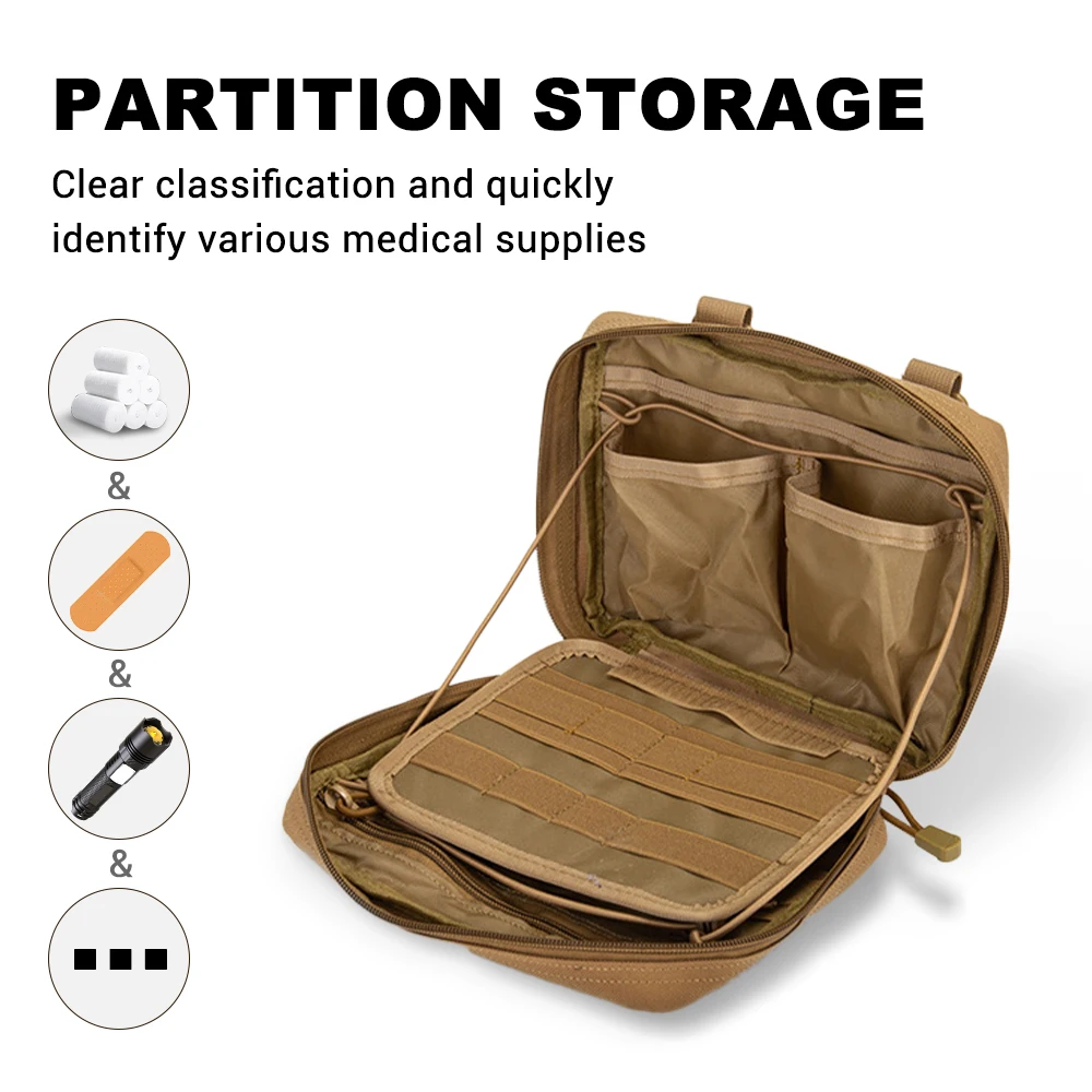 Botiquín de primeros auxilios táctico, bolsa EDC portátil, organizador Modular multiusos, bolsa de herramientas, bolsa de supervivencia MOLLE para senderismo y caza - imagen 4
