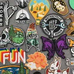 Parches bordados para ropa, ropa Punk, parches termoadhesivos, ganchos para coser ropa, pegatina para chaqueta, costura