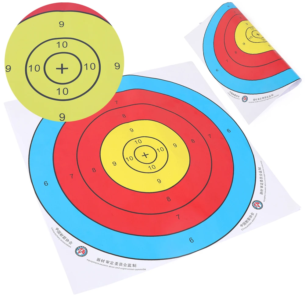 10X papeles de tiro con arco 40*40cm flecha adhesiva tiro con arco práctica de caza práctica de objetivo competición deportes para adultos