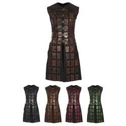 Peto vikingo retro medieval cuero artificial hasta rodilla juegos de rol
