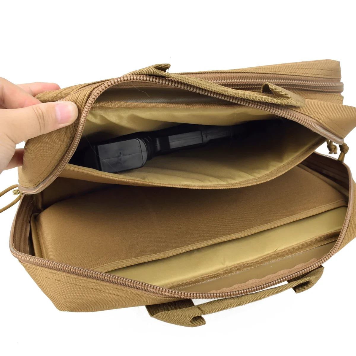 Bolsa de almacenamiento portátil para pistola táctica, bolsas dobles para pistola, bolsa de rango de herramientas, funda 22LR para mochila de caza Taurus G2c 1911 Cz-75 - imagen 2