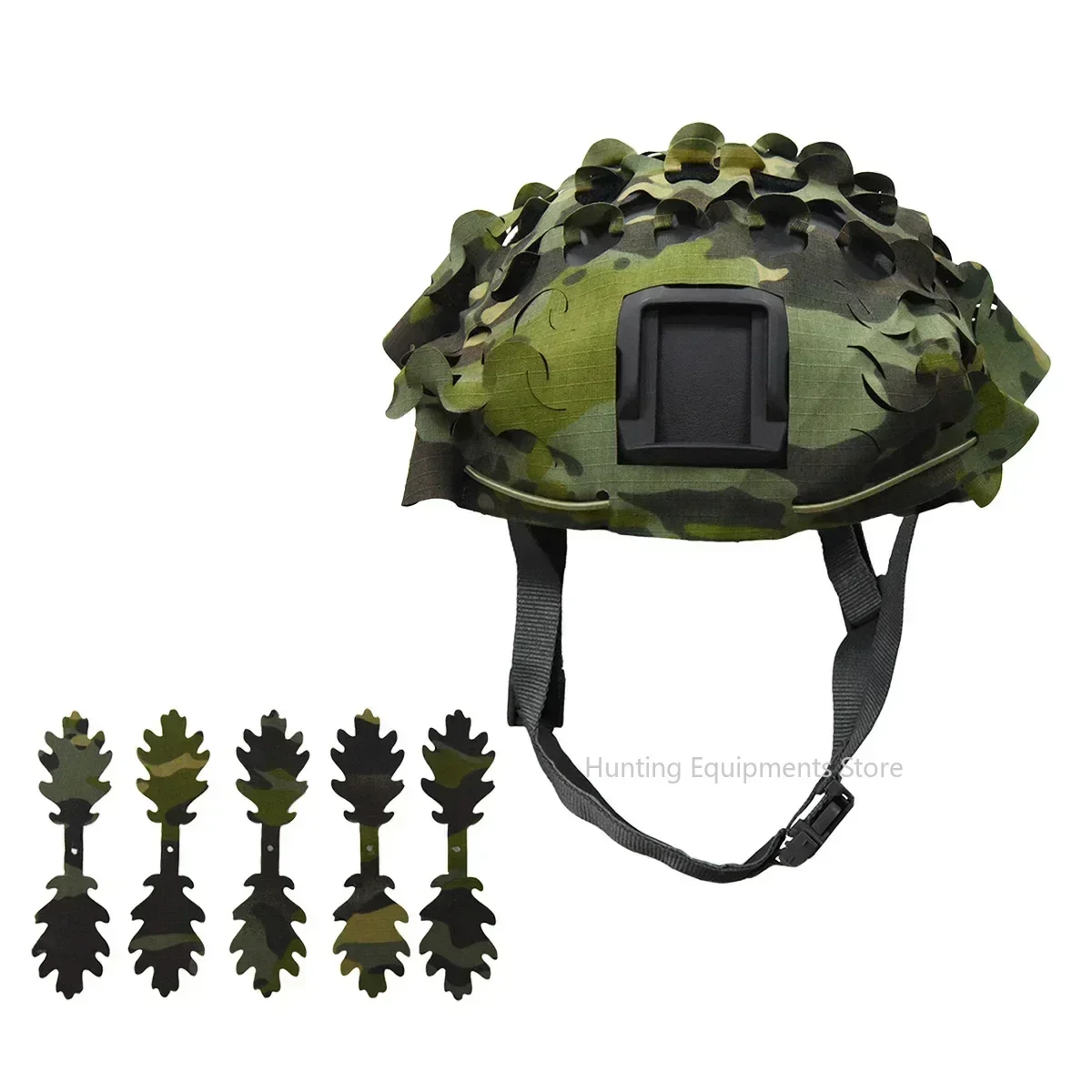 Funda camuflaje 3D para casco táctico con forma hoja corte láser - imagen 2