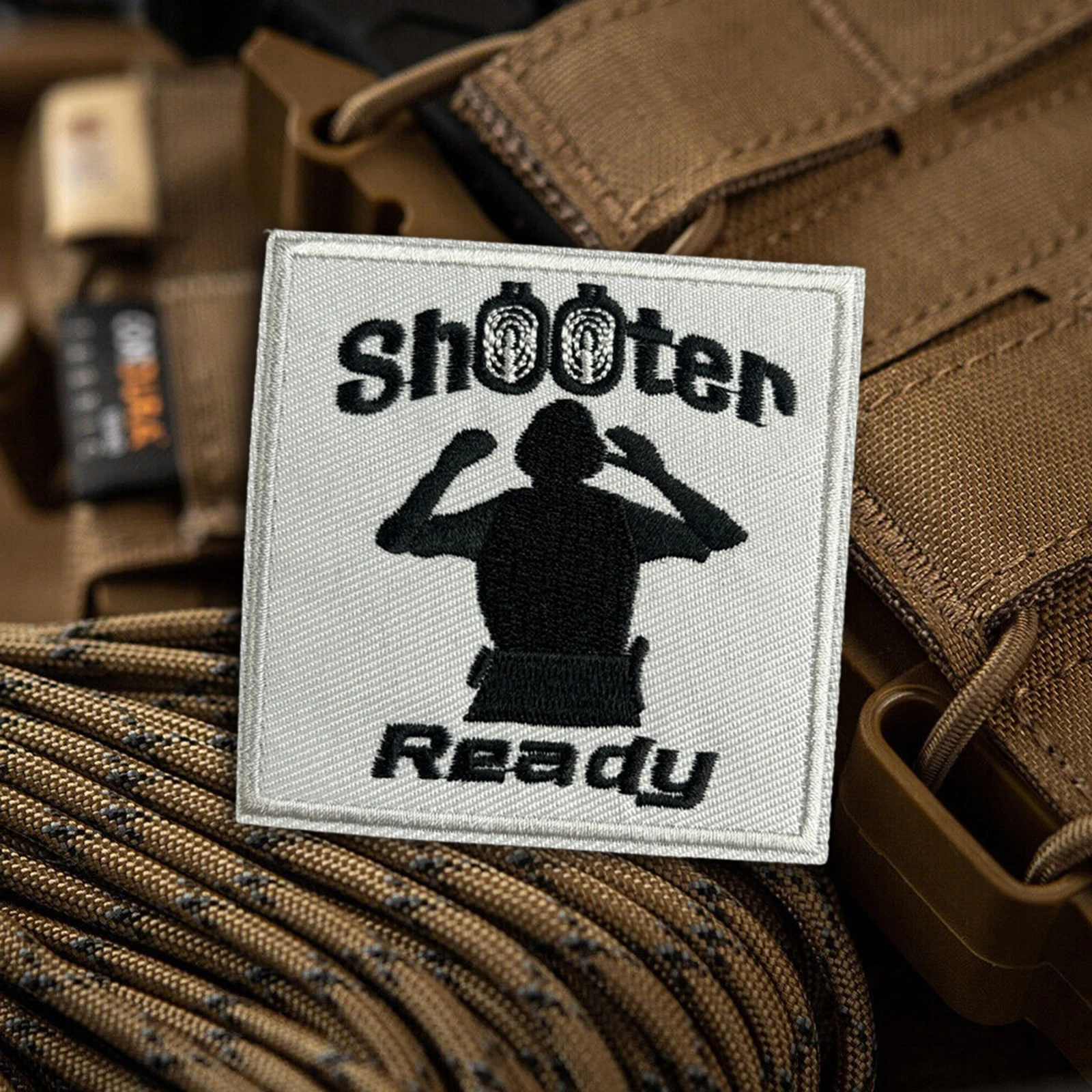 Parche táctico listo para tirador, parches bordados con gancho y bucle, brazalete, insignia de moral del ejército militar, pegatinas decorativas para chaleco y mochila - imagen 5