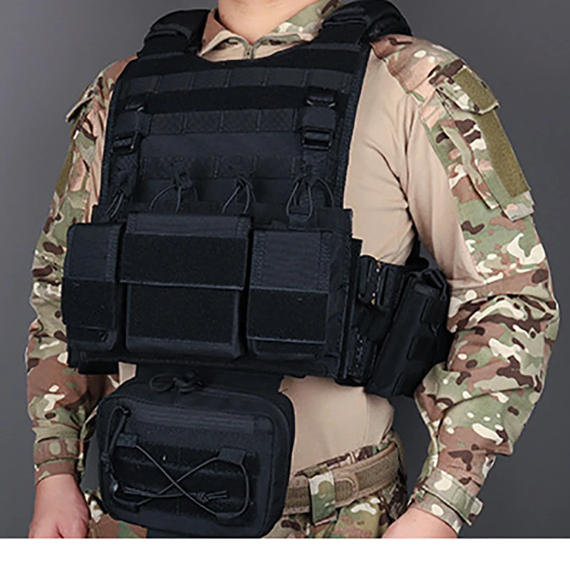 YAKEDA-Chaleco portador de placa, bolsas para revistas Molle de camuflaje, chaleco táctico de protección completa para caza con placa de espuma - imagen 2