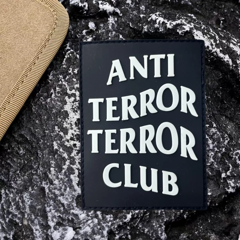 Parche de PVC ANTI TERROR CLUB, divertido chaleco táctico con gancho y bucle, insignia de moral, mochila, sombreros, pegatinas decorativas, parches para ropa - imagen 4