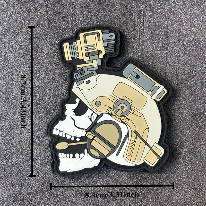 Parche táctico de PVC 3D "dispositivo de visión nocturna de calavera", insignia de moral militar, parches de gancho, ropa, mochila, pegatinas, brazalete - imagen 4