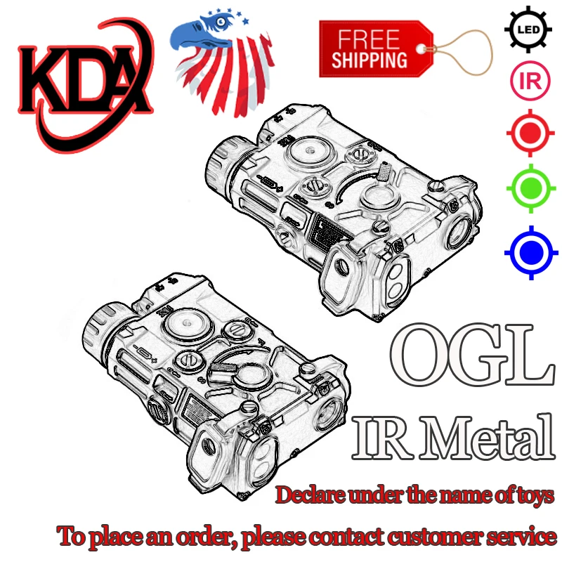 WADSN OGL versión de Metal IR puntería punto rojo verde azul indicador láser LED luz de explorador blanca con interruptor compatible con riel Picatinny de 20mm - imagen 2