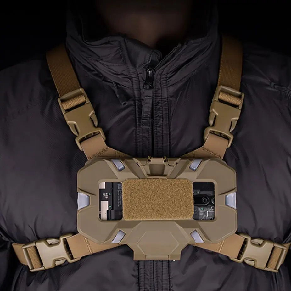Versión de navegación táctica con chaleco de sistema MOLLE, tablero de teléfono de pecho Universal, portador de teléfono militar, tablero plegable - imagen 5