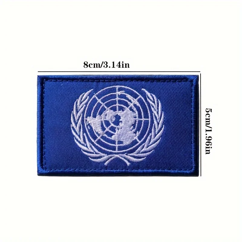 Parche Velcro bordado UE y ONU - insignia para mochila militar - imagen 2