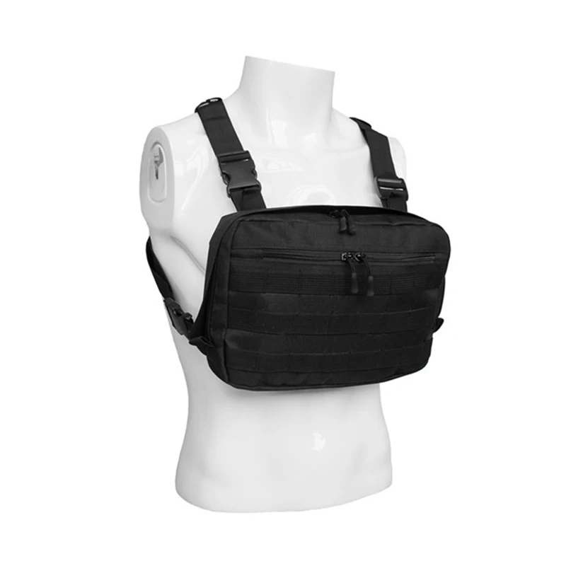 Bolsa táctica Molle para el pecho, bolsa de accesorios para chaleco Airsoft para caza al aire libre, bolsa de pecho funcional de tela Oxford - imagen 5