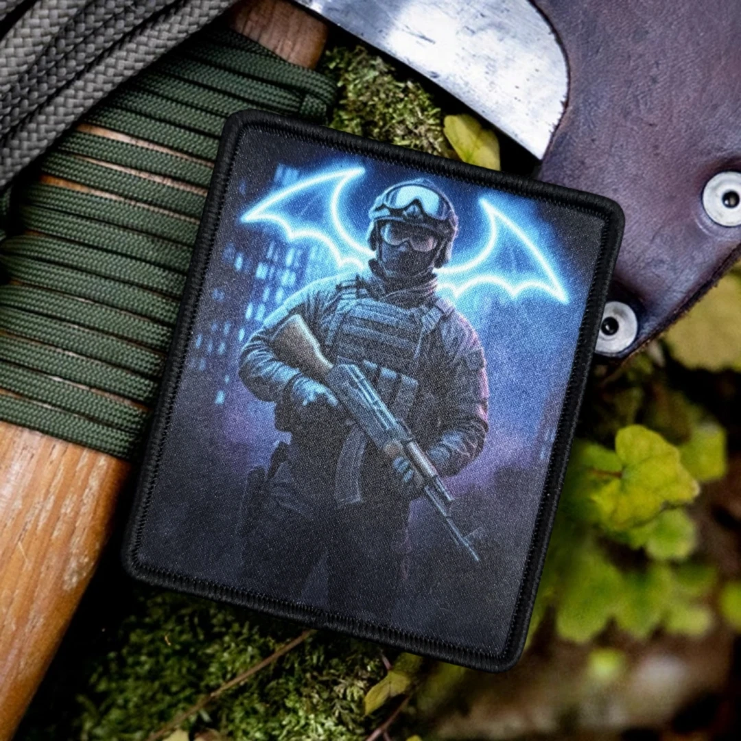 Parche divertido de murciélago de sombra, insignia de moral táctica, soldados Chevron, parches de gancho y bucle impresos para ropa, pegatina para mochila militar - imagen 5