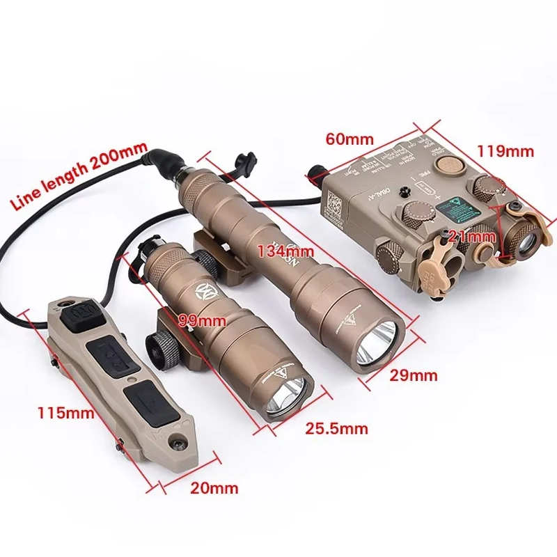 Luz Led táctica WADSN DBAL-A2 IR, versión estroboscópica, mira de puntería roja, infrarrojo IR con linterna M300A M600U Airsoft DBAL PEQ NGAL - imagen 5