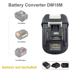 Adaptador de batería DM18M para Milwaukee, Dewalt a Makita Bl1830 Bl1850, conversión de batería de 20V a 18V