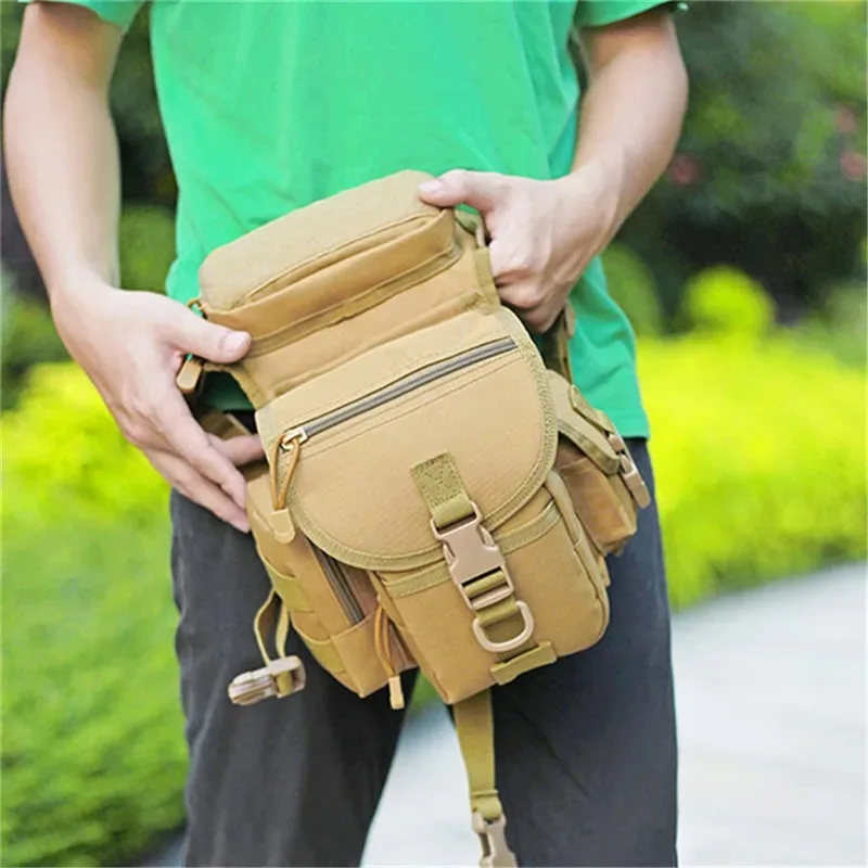 Paquete de muslo compatible con MOLLE para ciclismo y exterior |   Bolsa impermeable para piernas con diseño antideslizante |   Almacenamiento multiusos de correa de cintura - imagen 3