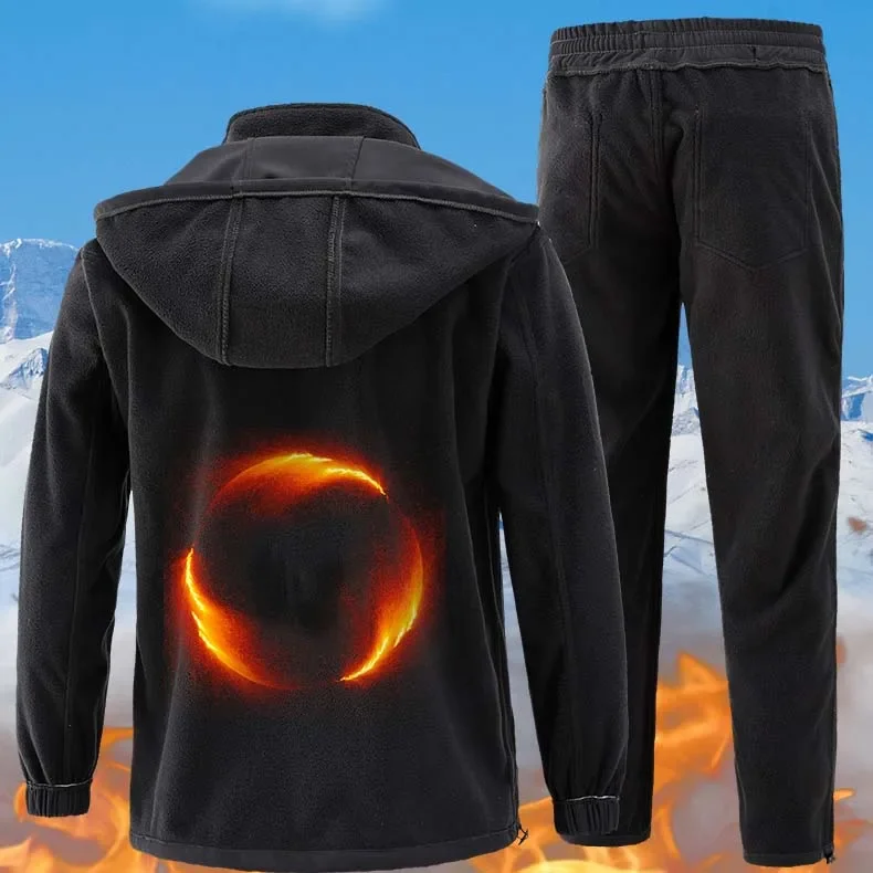 Chaquetas de lana para hombre, trajes tácticos impermeables para senderismo al aire libre, chándales para acampar, abrigos, pantalones térmicos, ropa para hombre, invierno y otoño - imagen 3