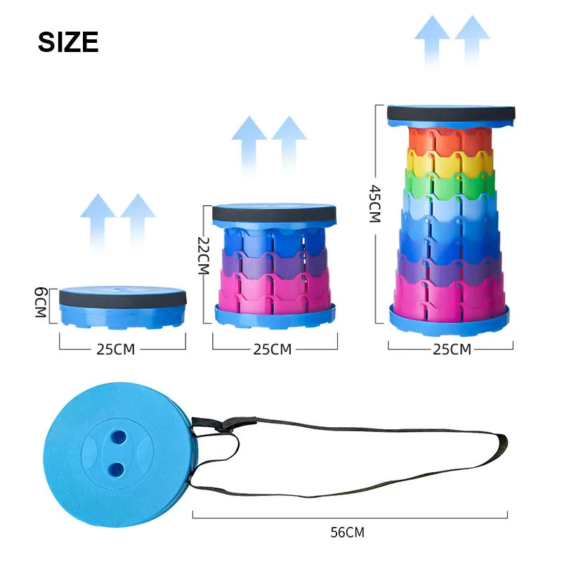 Sillas retráctiles para exteriores, taburete portátil ajustable, silla plegable telescópica para acampar y pescar - imagen 3