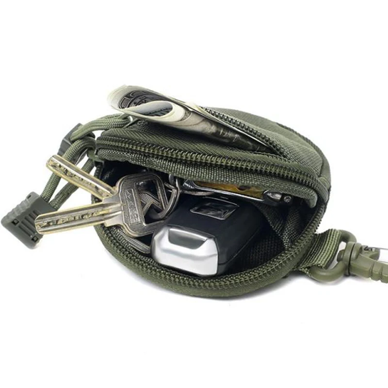 Riñonera táctica Molle EDC, monedero portátil para llaves, soporte para auriculares, bolsa de nailon para acampar y cazar - imagen 3