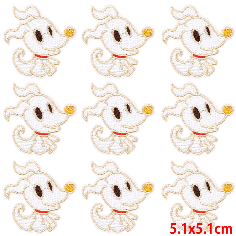 Parche de dibujos animados de Anime, parches bordados de animales para planchar en la ropa, insignias de bucle de gancho, lote de 10 unidades - imagen 3