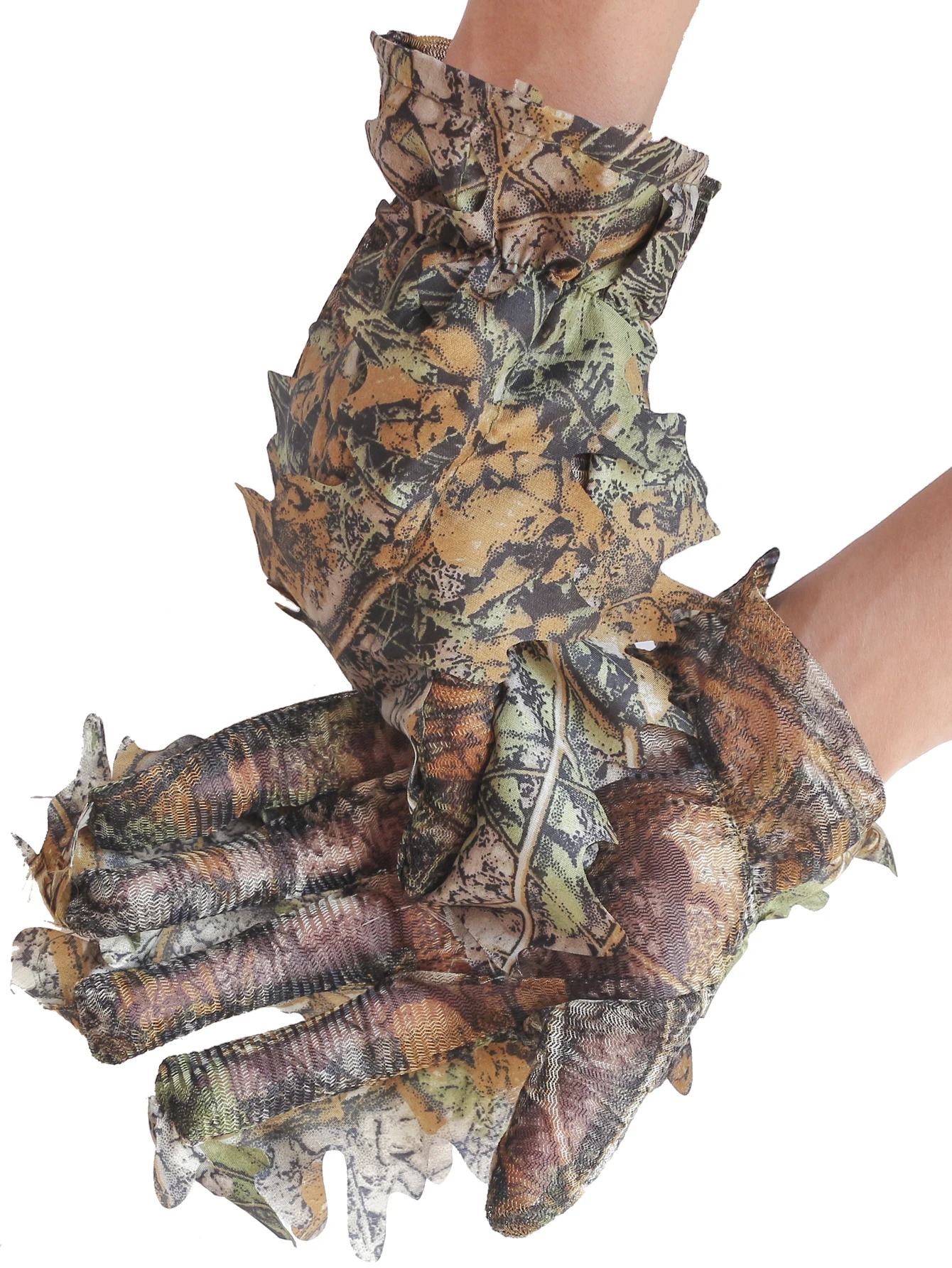 Guantes de caza de camuflaje 3D, telas silenciosas, guantes de pesca de verano de camuflaje, guantes de observación de aves al aire libre, guantes de secado rápido para hombres - imagen 5
