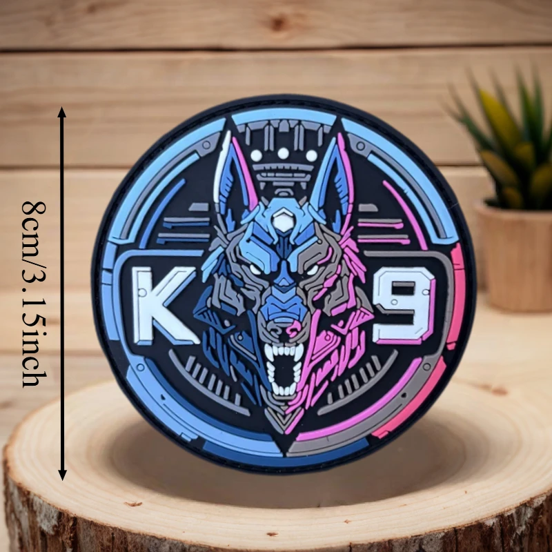 Parche K9 de PVC para perro Chevron, chaleco táctico, insignia de moral con gancho y bucle, pegatinas decorativas para mochila militar, parches para brazalete para ropa - imagen 3