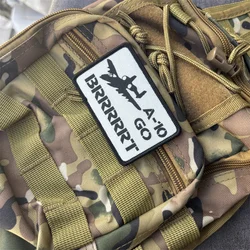 Parche Táctico 'A-10 GO BRRRRRT' para Ropa, Insignia de Moral, Banda Impresa con Velcro, Parches Militares, Pegatinas para Mochila
