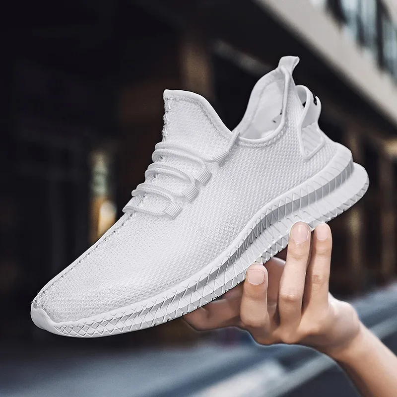 Zapatos informales para Hombre, Zapatillas blancas transpirables a la moda, ligeras, para caminar, talla grande, tenis, 2021 - imagen 2