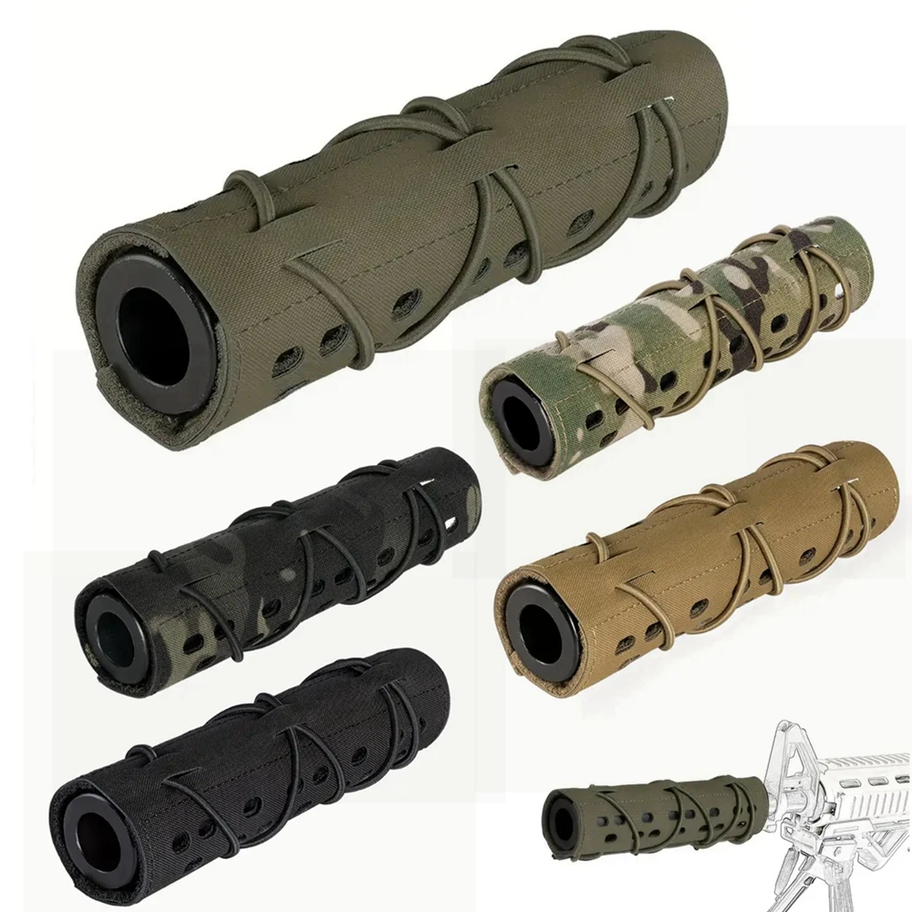 Cubierta protectora de silenciador táctico de 18 Cm, silenciador de tiro de caza y escalada, cubierta de silenciador de nailon, 8,66 pulgadas - imagen 2