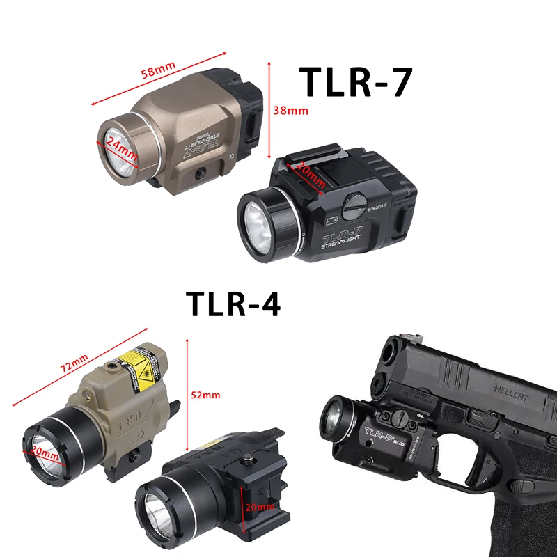 Linterna táctica TLR7X Olight TLR8 TLR1 serie Streamlight para Glock17 18C 19 22 1911 Taurus 20mm Rail Scout Light Airsolf - imagen 5