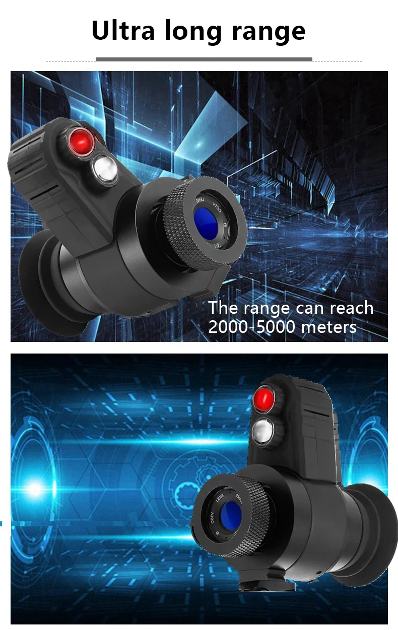 Gafas Monocular de visión nocturna para casco, telescopio de caza infrarrojo montado en la cabeza, pantalla HD de 1,54 pulgadas, equipo recargable, 850nm - imagen 5