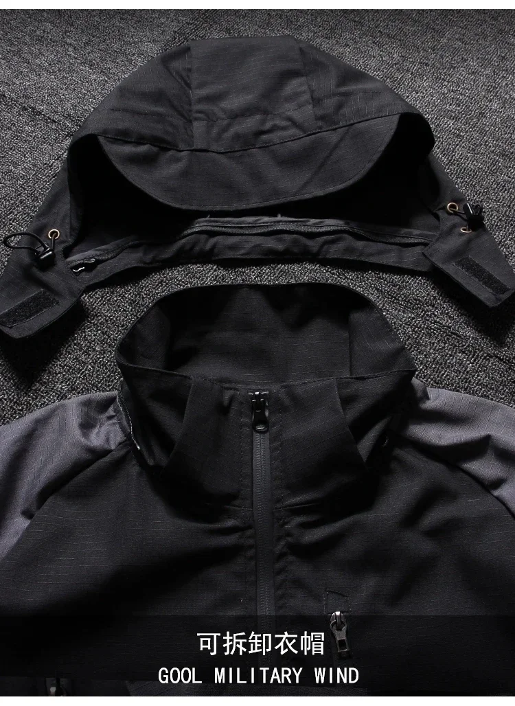 Conjuntos de chaqueta táctica impermeable para hombre, traje de entrenamiento de combate, Ropa de Trabajo de concha suave para exteriores, chaquetas con capucha del ejército SWAT, pantalones, conjunto de 2 uds. - imagen 4