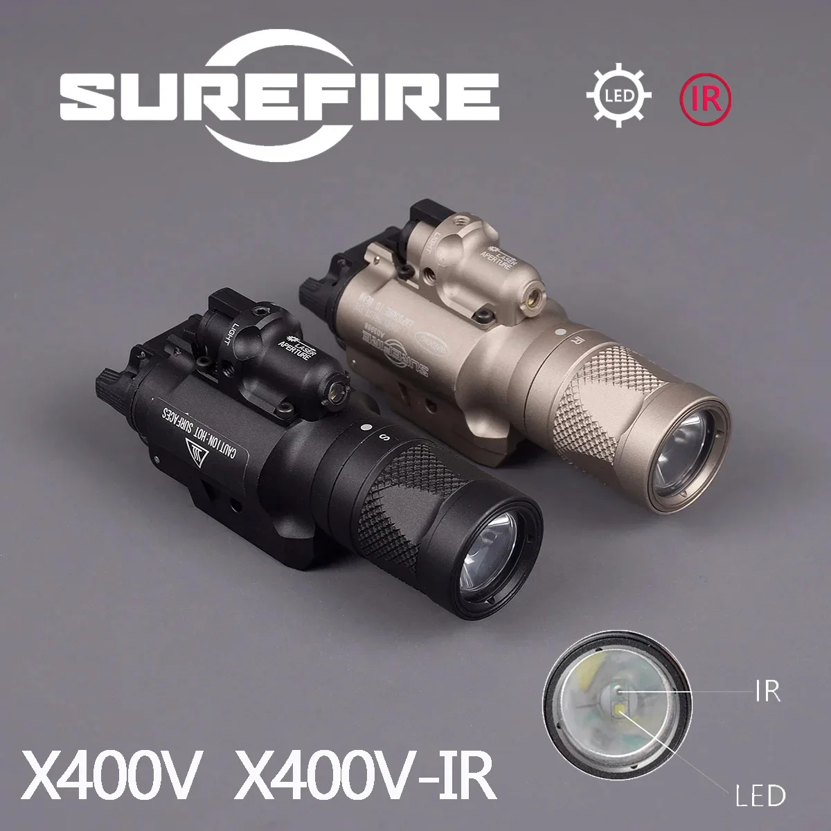 Linterna estroboscópica táctica X400 X400V Surefir LED, arma Airsoft, luz de explorador, accesorios de iluminación para caza al aire libre, riel de 20mm - imagen 2