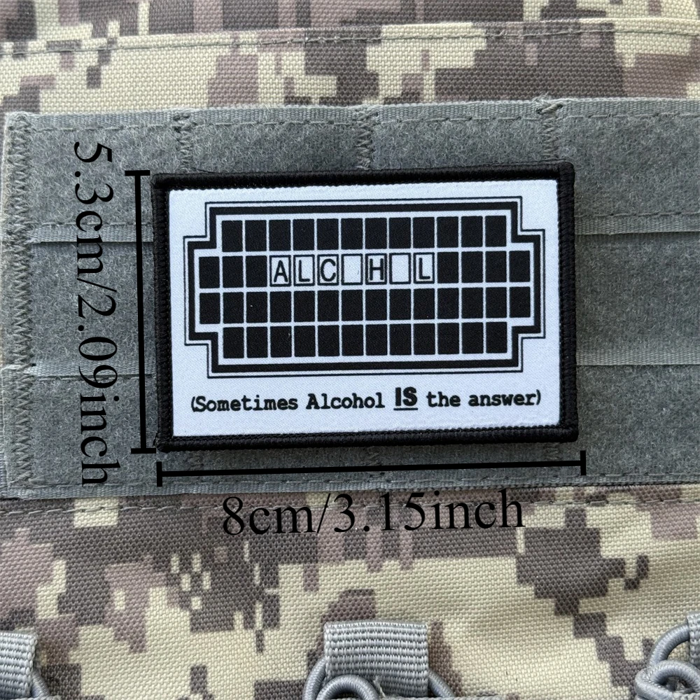 Parches de gancho y bucle impresos "Sometimes Alcohol Is The Answer" para ropa, parche táctico de moral, pegatinas para mochila militar - imagen 3