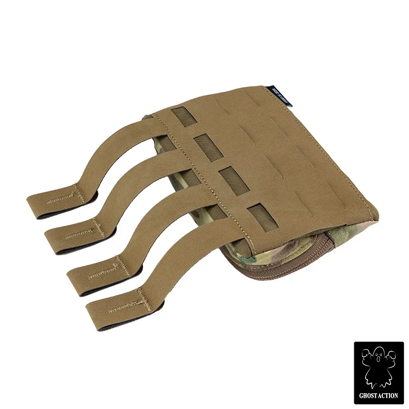 Una caja de color marrón con un bolsillo y correa