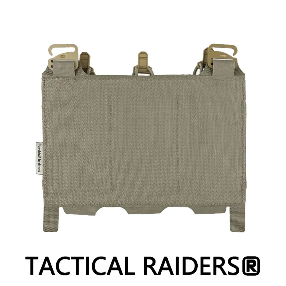 Chaleco táctico, aparejo de pecho, Panel de ataque frontal Triple, bolsa plana para bolsa Mag 556/762, placa de conversión de expansión elástica, corte láser - imagen 2