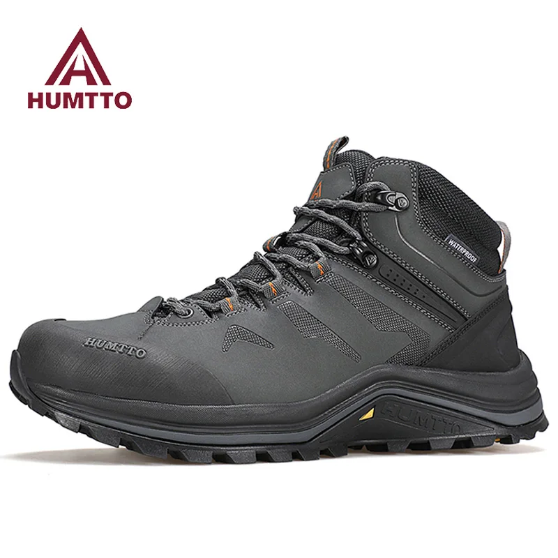 Zapatos de senderismo HUMTTO, botas de caza impermeables para hombre, botas tácticas de combate en el desierto, botas de trekking al tobillo, zapatillas cálidas de cuero de vaca para hombre - imagen 2