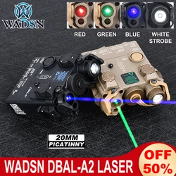 WADSN-DBAL-A2 láser de punto rojo, verde y azul, linterna LED blanca estroboscópica, Dbal, indicador táctico de caza, apto para riel de 20MM, sin IR