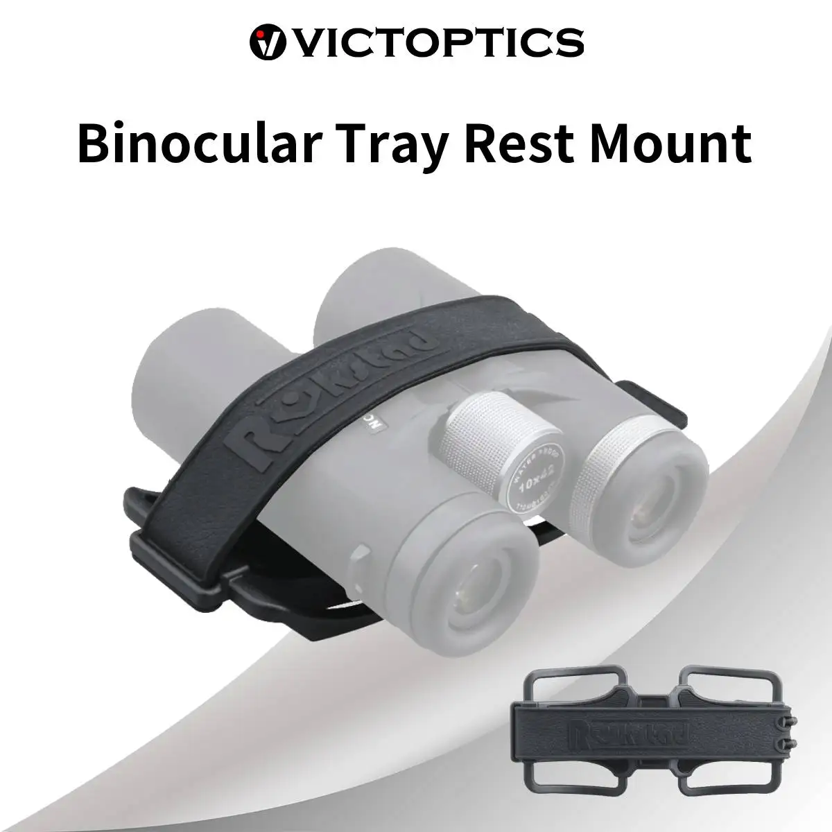 VictOptics Adaptador de Trípode para Binoculares con Bandeja de Montaje, Rosca 1/4-20, Correa de Goma, Base Antideslizante, Compatible con Trípodes de Cámaras Estándar