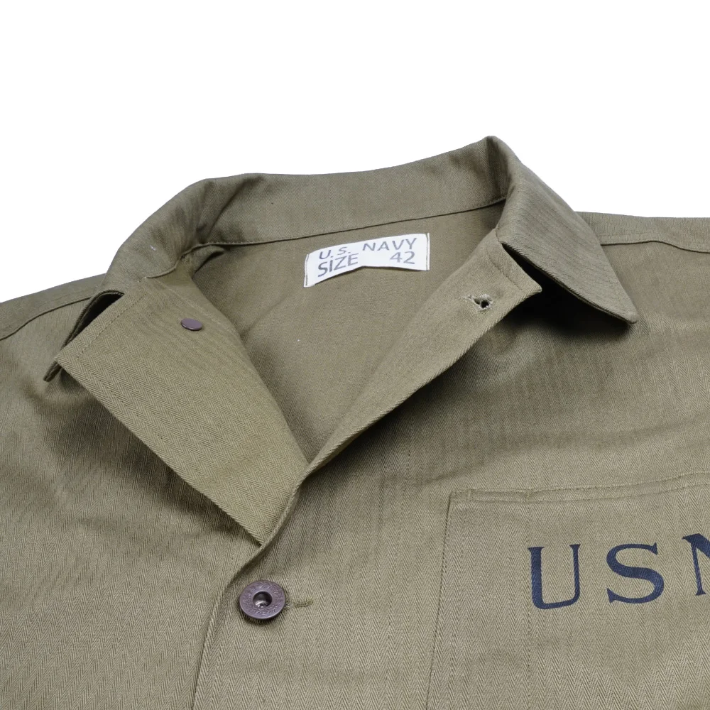 Chaqueta HBT USN de la Segunda Guerra Mundial para hombre, traje de madera contrachapada del ejército, camisa caqui para correr, chaqueta de entrenamiento al aire libre - imagen 3