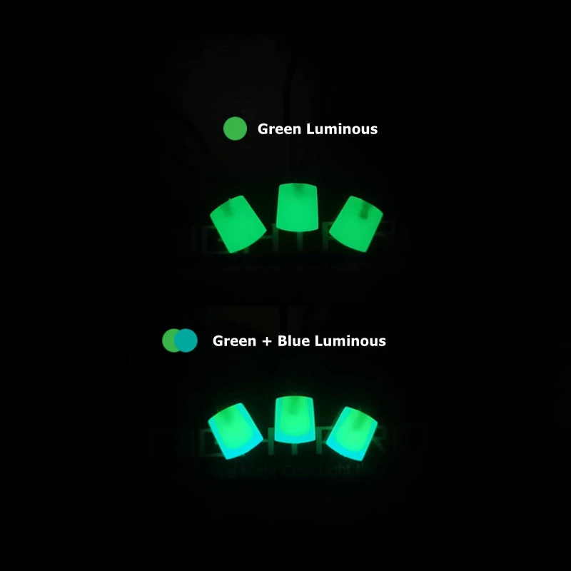 Tirador de cremallera luminosa de dos tonos, ultrabrillante, que brilla en la oscuridad, noche, extremos antipérdida, cerradura de tienda, cremalleras para abrigos, chaquetas, bolsos, mochilas - imagen 4