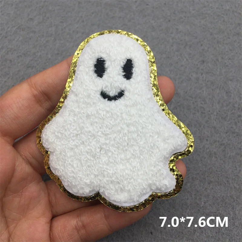 Pegatinas de parche para ropa fantasma de Terror, parches bordados de Anime divertido, ropa de lazo de ganchos DIY, rayas - imagen 4