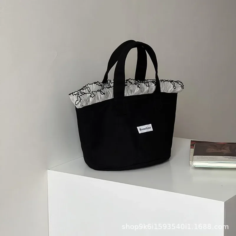 Bolsa de lona portátil con encaje, gran capacidad para senderismo